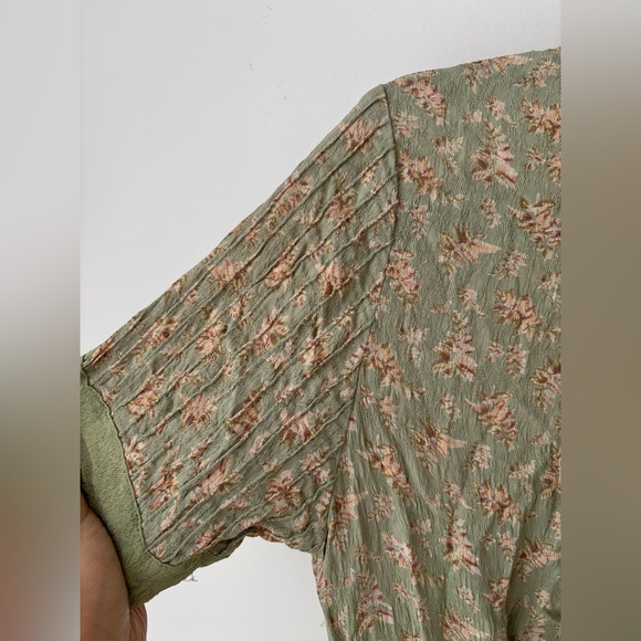 Vintage April Cornell Floral Dress Cottagecore Prairie Button Front Tie Back - Picture 11 of 12